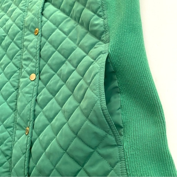Cynthia Rowley Green Quilted Zip-up Sleeveless Puffer Vest Sz Large Solid Layer - Picture 9 of 16